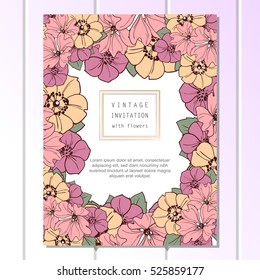 Romantic invitation. Wedding, marriage, bridal, birthday, Valentine's day.