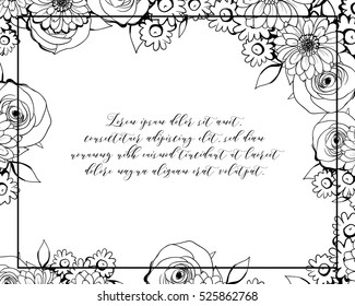 Romantic invitation. Wedding, marriage, bridal, birthday, Valentine's day.