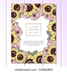 Romantic invitation. Wedding, marriage, bridal, birthday, Valentine's day.