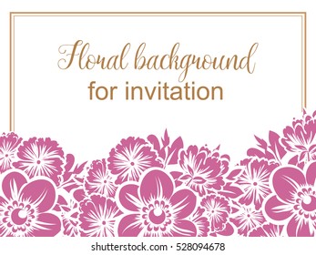 Romantic invitation. Wedding, marriage, bridal, birthday, Valentine's day.