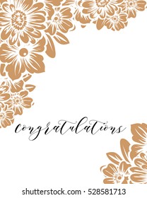 Romantic invitation. Wedding, marriage, bridal, birthday, Valentine's day.