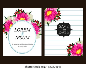 Romantic invitation. Wedding, marriage, bridal, birthday, Valentine's day.