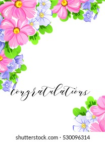 Romantic invitation. Wedding, marriage, bridal, birthday, Valentine's day.