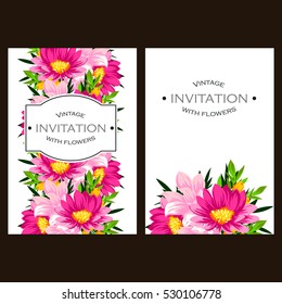 Romantic invitation. Wedding, marriage, bridal, birthday, Valentine's day.