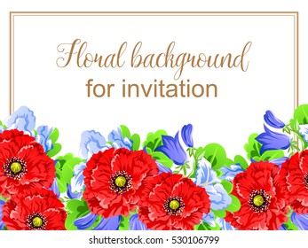Romantic invitation. Wedding, marriage, bridal, birthday, Valentine's day.