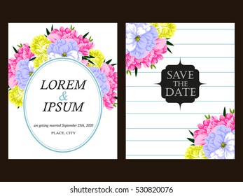Romantic invitation. Wedding, marriage, bridal, birthday, Valentine's day.
