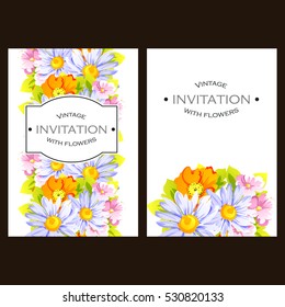 Romantic invitation. Wedding, marriage, bridal, birthday, Valentine's day.