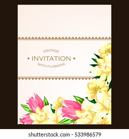 Romantic invitation. Wedding, marriage, bridal, birthday, Valentine's day.