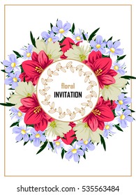 Romantic invitation. Wedding, marriage, bridal, birthday, Valentine's day.