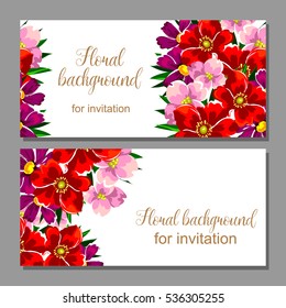 Romantic invitation. Wedding, marriage, bridal, birthday, Valentine's day.