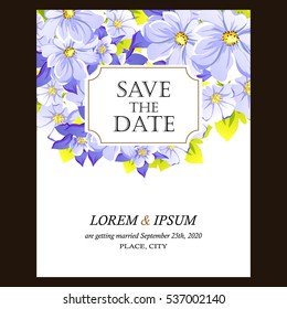 Romantic invitation. Wedding, marriage, bridal, birthday, Valentine's day.