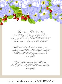 Romantic invitation. Wedding, marriage, bridal, birthday, Valentine's day.
