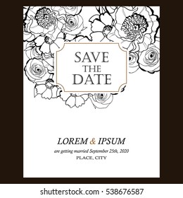 Romantic invitation. Wedding, marriage, bridal, birthday, Valentine's day.