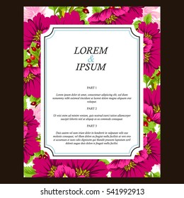 Romantic invitation. Wedding, marriage, bridal, birthday, Valentine's day.
