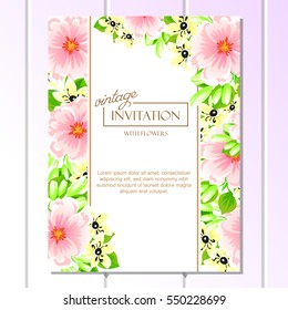 Romantic invitation. Wedding, marriage, bridal, birthday, Valentine's day.