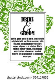 Romantic invitation. Wedding, marriage, bridal, birthday, Valentine's day.