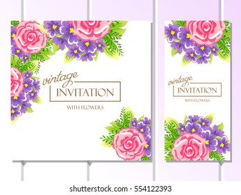 Romantic invitation. Wedding, marriage, bridal, birthday, Valentine's day.