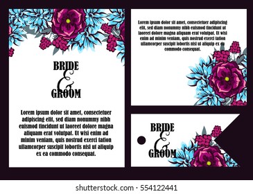 Romantic invitation. Wedding, marriage, bridal, birthday, Valentine's day.
