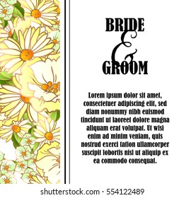 Romantic invitation. Wedding, marriage, bridal, birthday, Valentine's day.