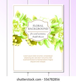 Romantic invitation. Wedding, marriage, bridal, birthday, Valentine's day.