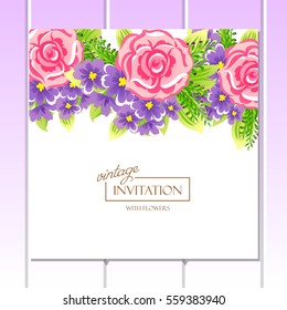 Romantic invitation. Wedding, marriage, bridal, birthday, Valentine's day.