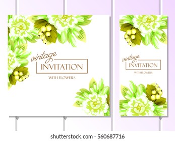 Romantic invitation. Wedding, marriage, bridal, birthday, Valentine's day.