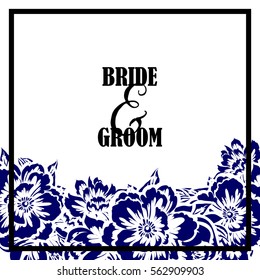 Romantic invitation. Wedding, marriage, bridal, birthday, Valentine's day.