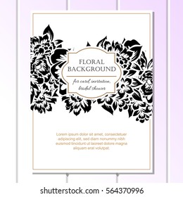 Romantic invitation. Wedding, marriage, bridal, birthday, Valentine's day.