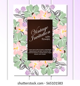 Romantic invitation. Wedding, marriage, bridal, birthday, Valentine's day.
