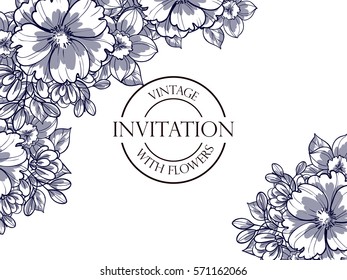 Romantic invitation. Wedding, marriage, bridal, birthday, Valentine's day.