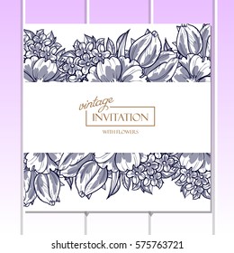 Romantic invitation. Wedding, marriage, bridal, birthday, Valentine's day.