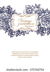 Romantic invitation. Wedding, marriage, bridal, birthday, Valentine's day.