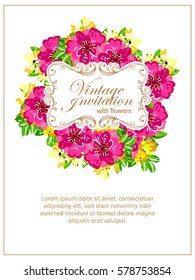 Romantic invitation. Wedding, marriage, bridal, birthday, Valentine's day.