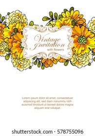 Romantic invitation. Wedding, marriage, bridal, birthday, Valentine's day.