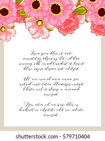 Romantic invitation. Wedding, marriage, bridal, birthday, Valentine's day.