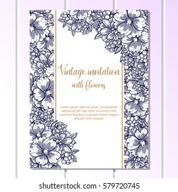 Romantic invitation. Wedding, marriage, bridal, birthday, Valentine's day.