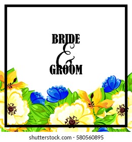 Romantic invitation. Wedding, marriage, bridal, birthday, Valentine's day.