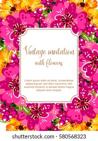 Romantic invitation. Wedding, marriage, bridal, birthday, Valentine's day.