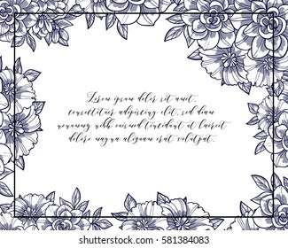 Romantic invitation. Wedding, marriage, bridal, birthday, Valentine's day.