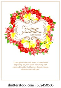 Romantic invitation. Wedding, marriage, bridal, birthday, Valentine's day.