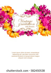 Romantic invitation. Wedding, marriage, bridal, birthday, Valentine's day.