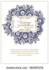 Romantic invitation. Wedding, marriage, bridal, birthday, Valentine's day.
