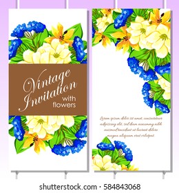 Romantic invitation. Wedding, marriage, bridal, birthday, Valentine's day.