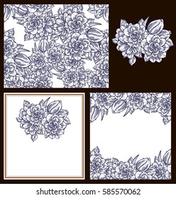 Romantic invitation. Wedding, marriage, bridal, birthday, Valentine's day.