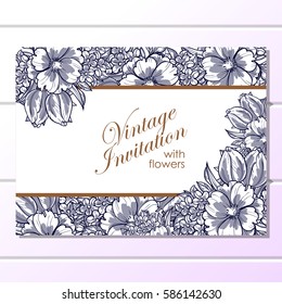 Romantic invitation. Wedding, marriage, bridal, birthday, Valentine's day.