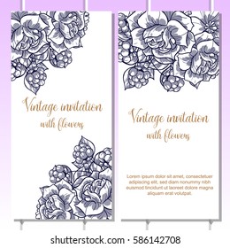 Romantic invitation. Wedding, marriage, bridal, birthday, Valentine's day.