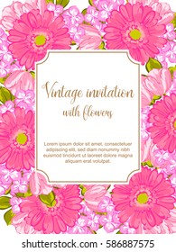 Romantic invitation. Wedding, marriage, bridal, birthday, Valentine's day.