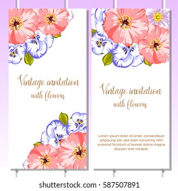 Romantic invitation. Wedding, marriage, bridal, birthday, Valentine's day.