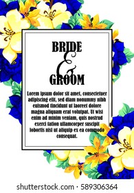 Romantic invitation. Wedding, marriage, bridal, birthday, Valentine's day.