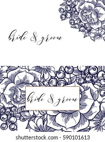 Romantic invitation. Wedding, marriage, bridal, birthday, Valentine's day.